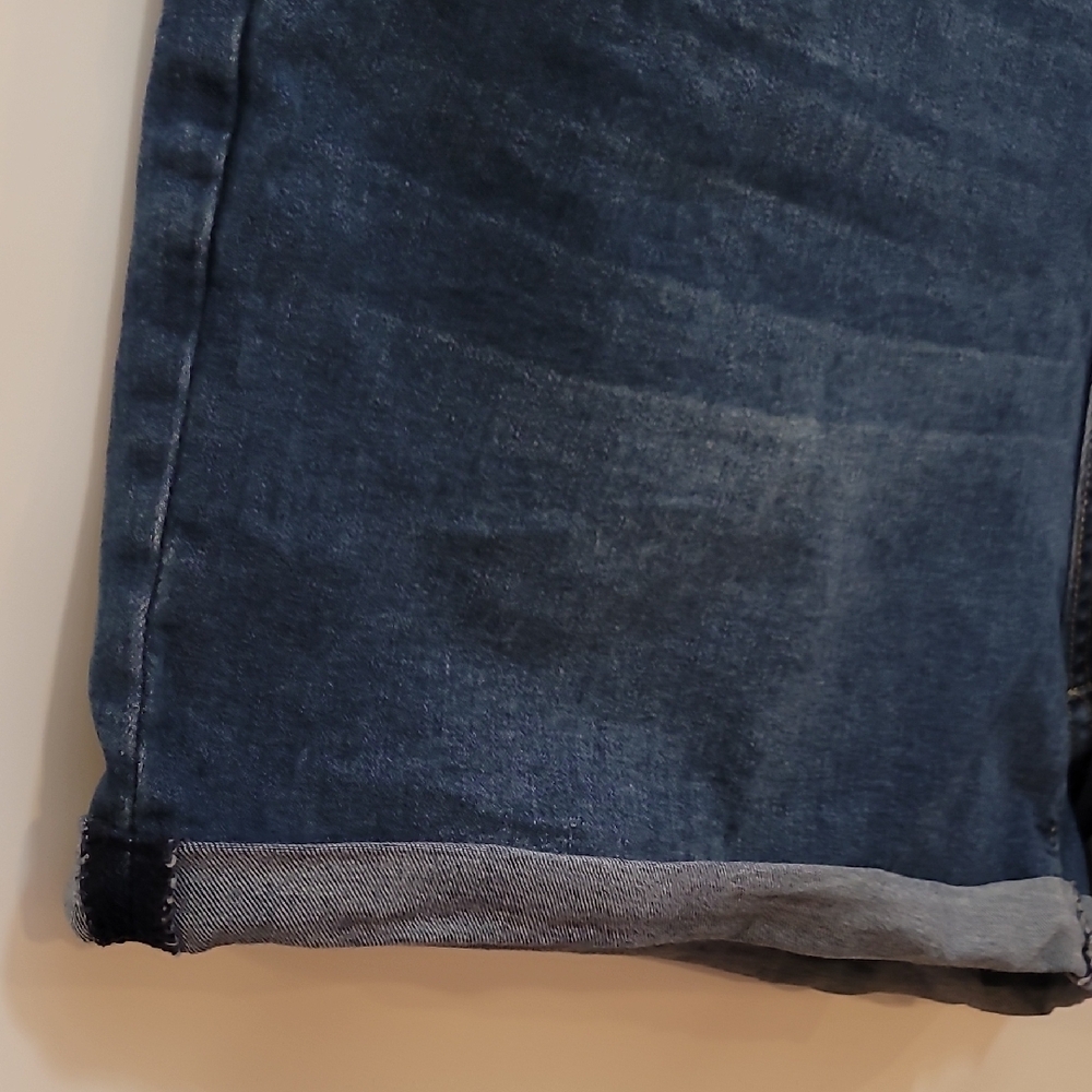 Blue Jean Shorts with Rolled Hems and Stretch - Picture 8 of 8